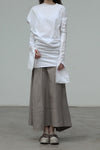 marc le bihan linen skirt 2510 taupe